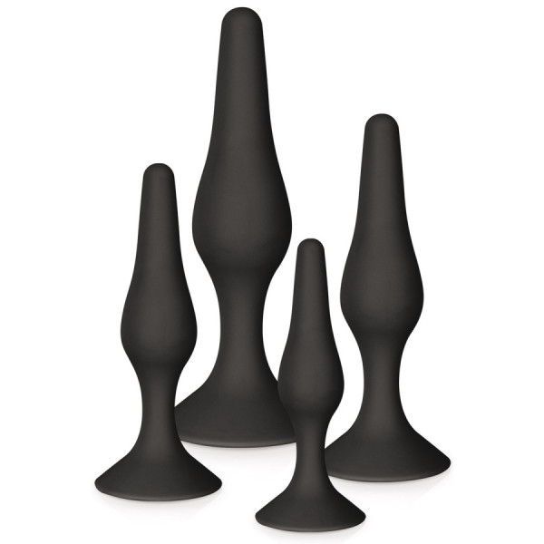 Coffret 4 plugs plaisir anal noirs 